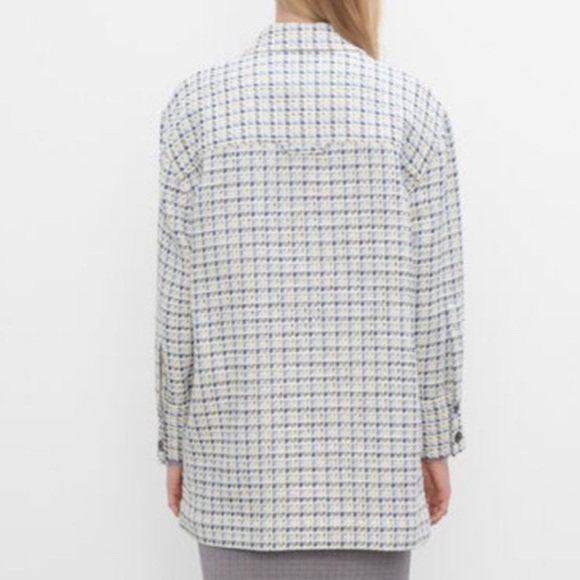 CLUB MONACO WOMENS LARGE Stylish Black and White Checkered Cardigan - Picture 4 of 13